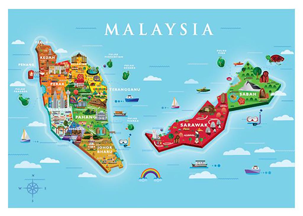 malaysia tourist spots map